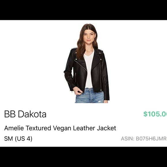 BB Dakota Amelie textured vegan leather jacket - Picture 3 of 3